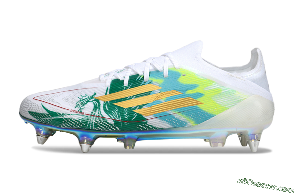 Adidas F50 Elite SG Soft Ground Soccer Cleats - White/Green/Gold 2
