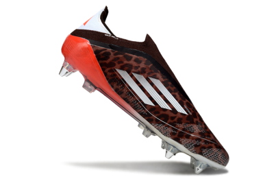 Adidas F50 Elite Laceless SG Soft Ground Soccer Cleats - Leopard/Red/Silver
