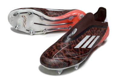 Adidas F50 Elite Laceless SG Soft Ground Soccer Cleats - Leopard/Red/Silver