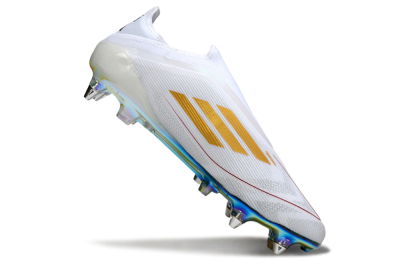 Adidas F50 Elite Laceless SG Soft Ground Soccer Cleats - White/Green/Gold