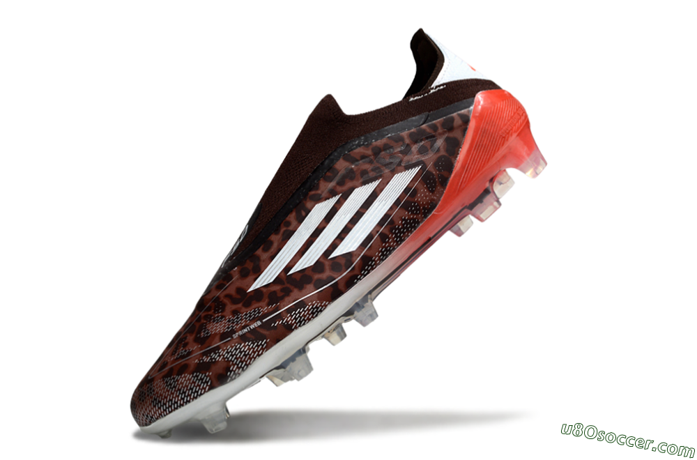 Adidas F50 Elite Laceless FG Firm Ground Soccer Cleats - Leopard/Red/Silver 5