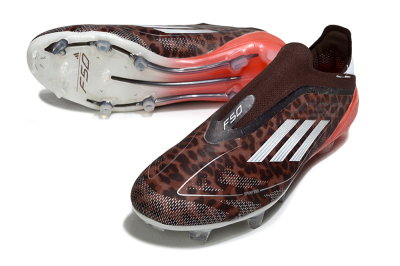 Adidas F50 Elite Laceless FG Firm Ground Soccer Cleats - Leopard/Red/Silver