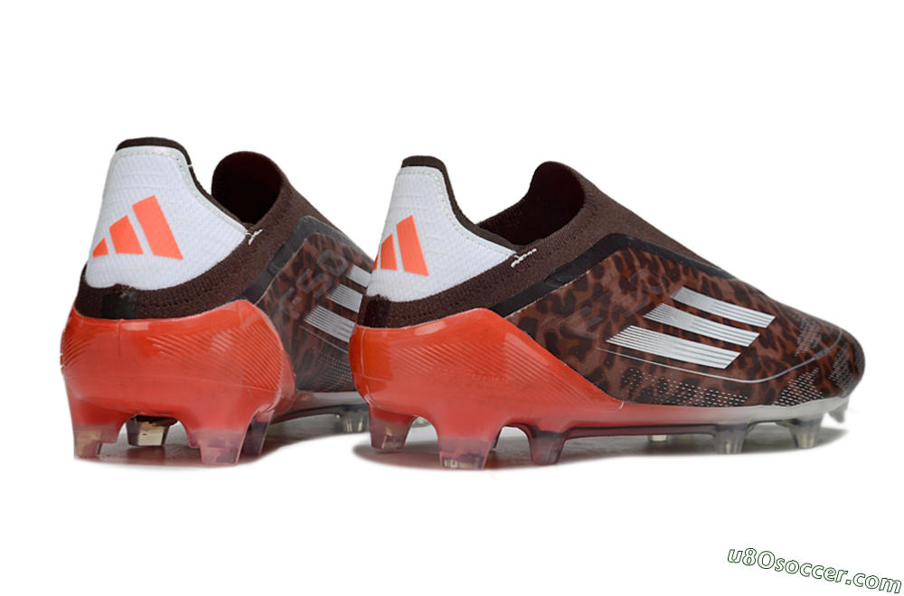 Adidas F50 Elite Laceless FG Firm Ground Soccer Cleats - Leopard/Red/Silver 6