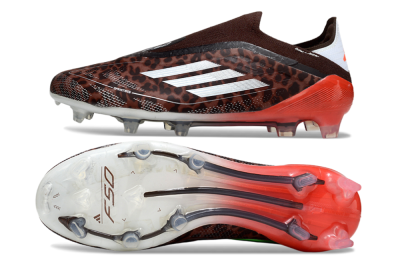 Adidas F50 Elite Laceless FG Firm Ground Soccer Cleats - Leopard/Red/Silver