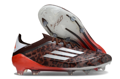 Adidas F50 Elite FG Firm Ground Soccer Cleats - Leopard/Red/Silver