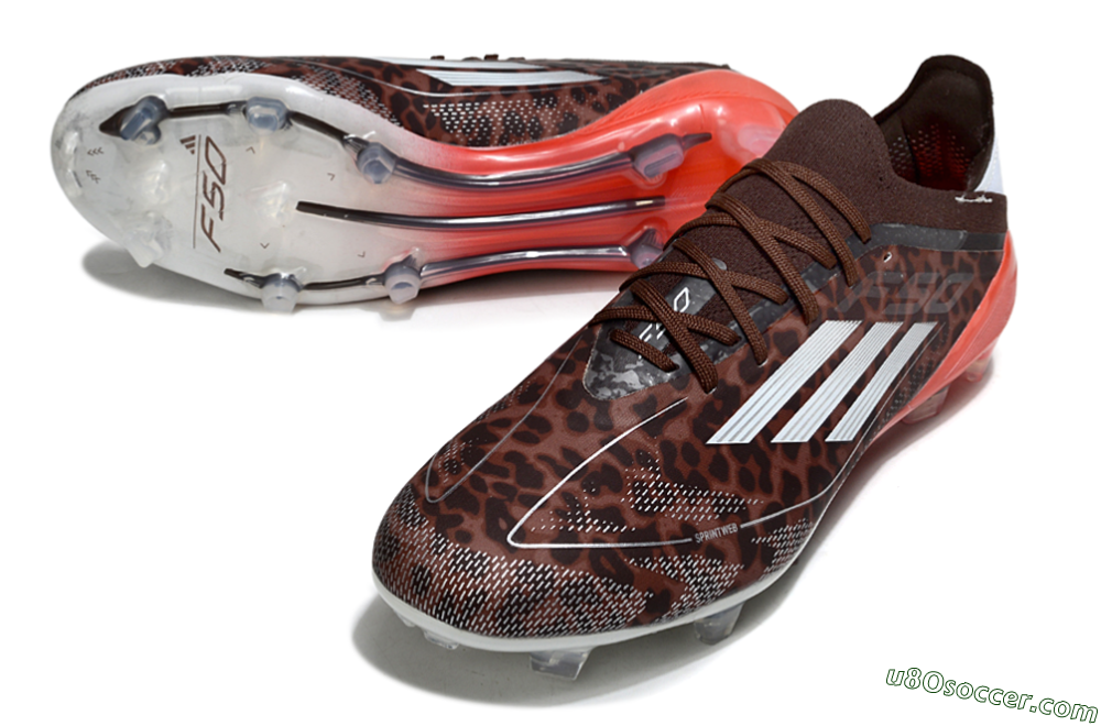 Adidas F50 Elite FG Firm Ground Soccer Cleats - Leopard/Red/Silver 3