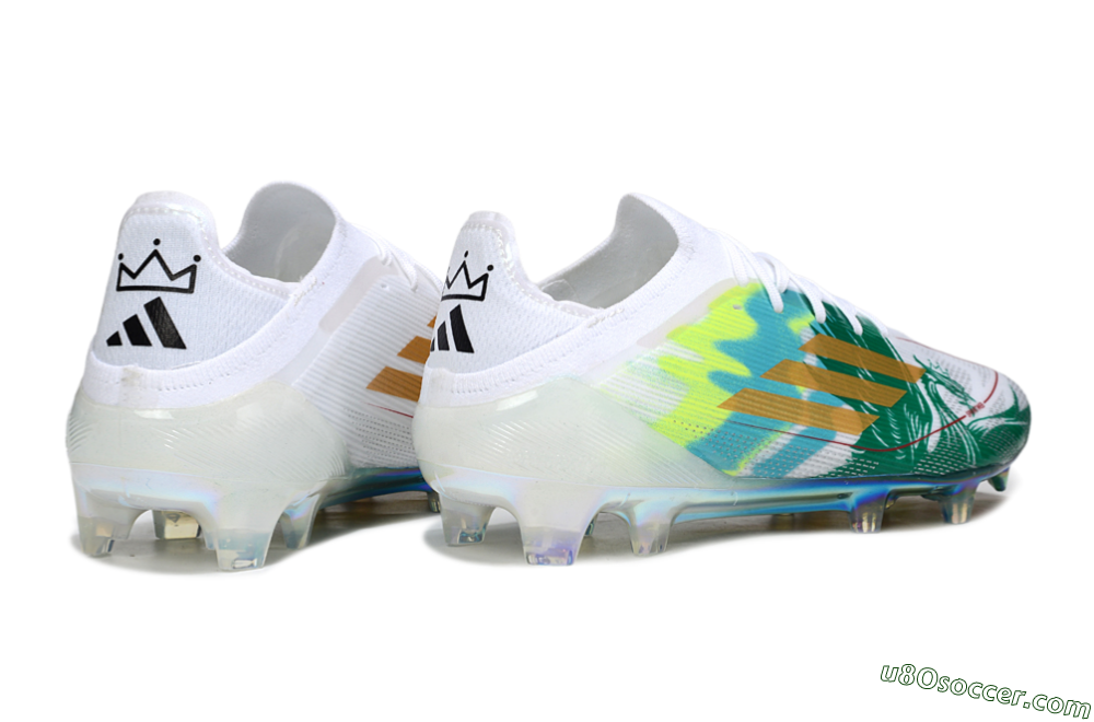 Adidas F50 Elite FG Firm Ground Soccer Cleats - White/Green/Gold 6