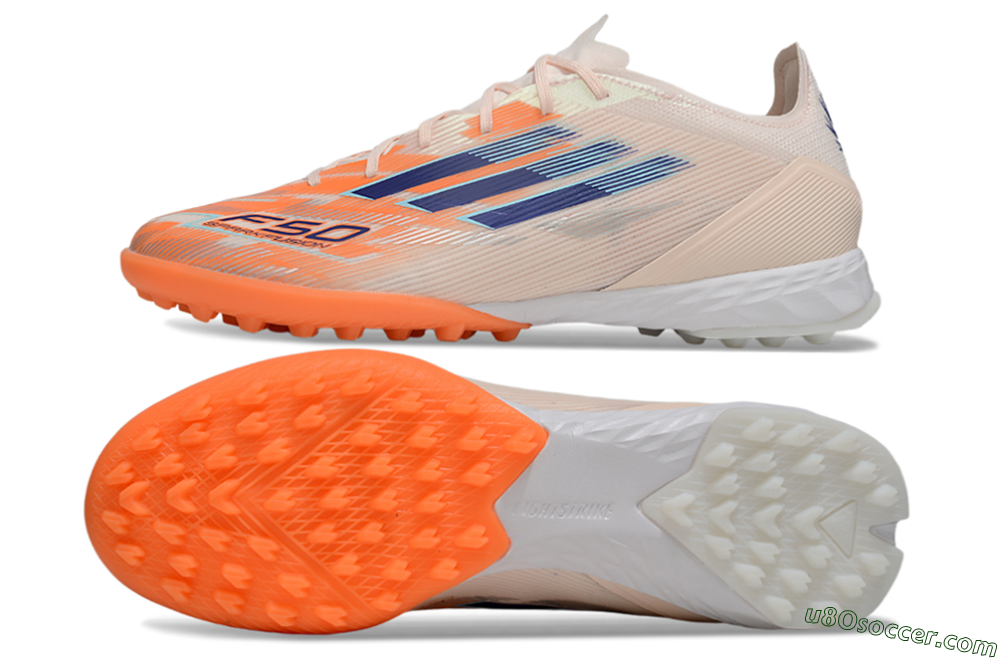 Adidas F50 Pro TF Artificial Turf Soccer Shoes - Pink/Orange/Blue 0
