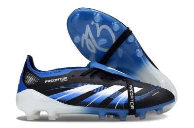 Adidas Predator 25 Elite Foldover Tongue FG Firm Ground Soccer Cleats - Black/White/Blue