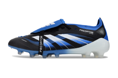 Adidas Predator 25 Elite Foldover Tongue FG Firm Ground Soccer Cleats - Black/White/Blue