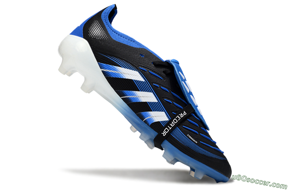 Adidas Predator 25 Elite Foldover Tongue FG Firm Ground Soccer Cleats - Black/White/Blue 4
