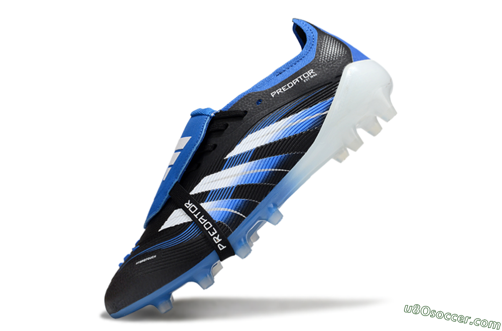 Adidas Predator 25 Elite Foldover Tongue FG Firm Ground Soccer Cleats - Black/White/Blue 5