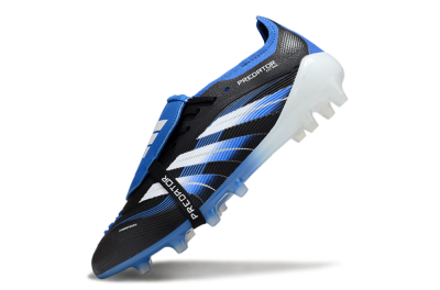 Adidas Predator 25 Elite Foldover Tongue FG Firm Ground Soccer Cleats - Black/White/Blue