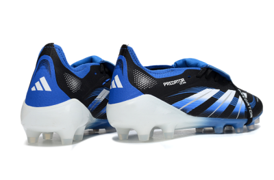Adidas Predator 25 Elite Foldover Tongue FG Firm Ground Soccer Cleats - Black/White/Blue