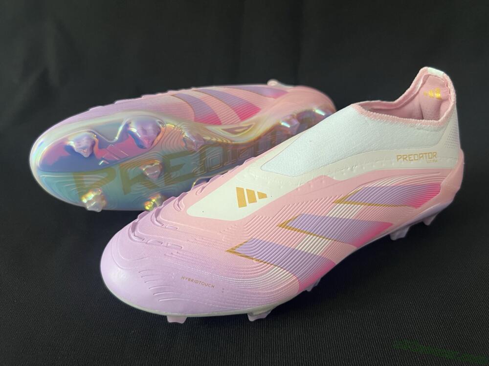 Adidas Predator 25 Elite Laceless FG Firm Ground Soccer Cleats - Pink/Purple/Gold