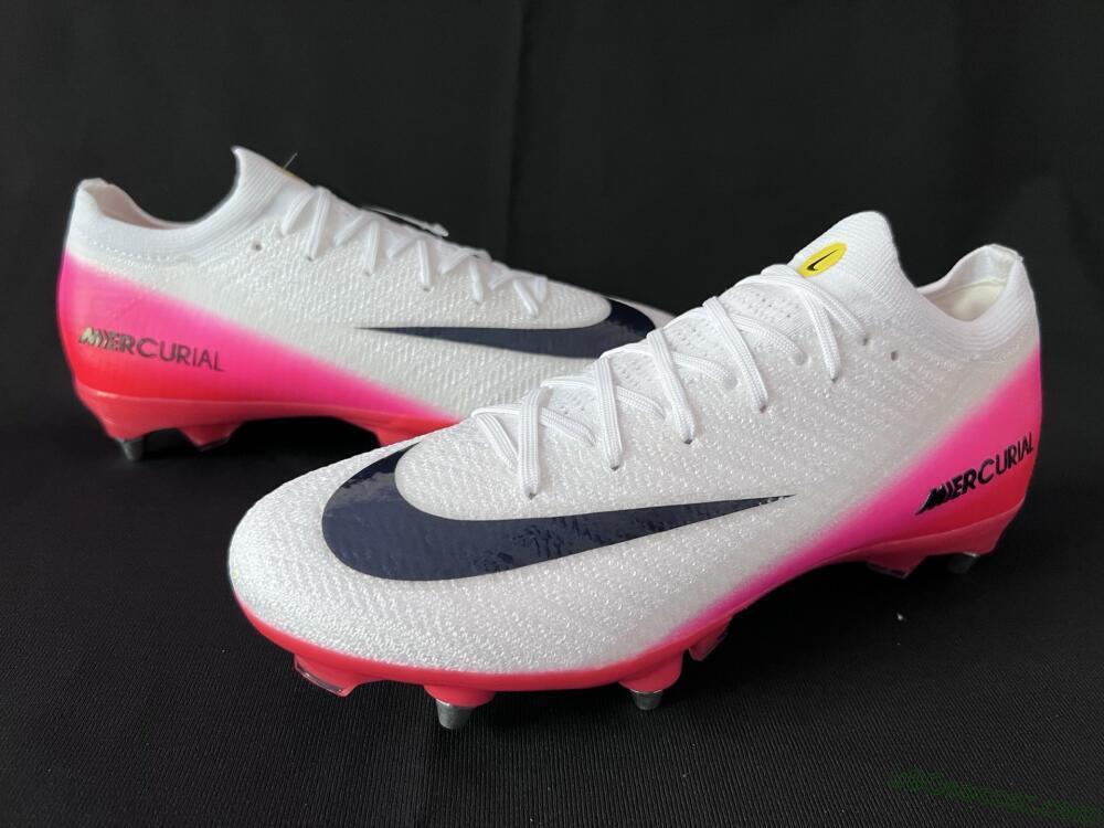 Nike Air Zoom Mercurial Vapor 16 Elite SG Soft Ground Soccer Cleats - White/Black/Red