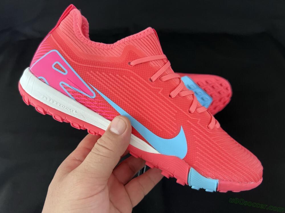 Nike Air Zoom Mercurial Vapor 16 Pro TF Artificial Turf Soccer Shoes - Red/Jade/Pink