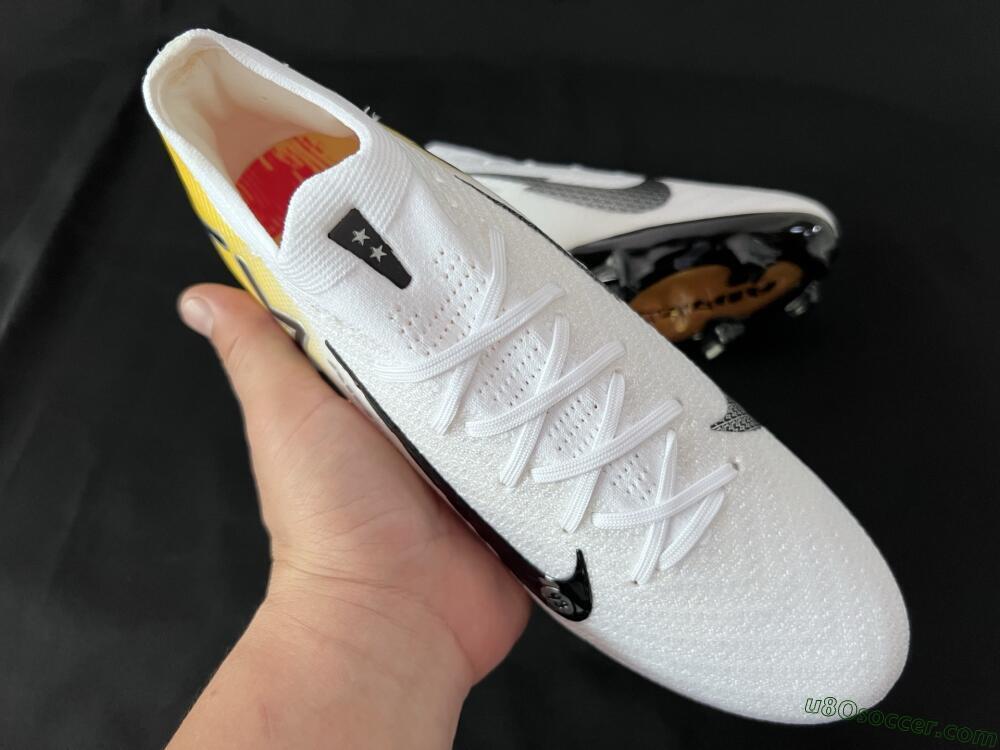 KM x Nike Air Zoom Mercurial Vapor 16 Elite FG Firm Ground Soccer Cleats - White/Black/Yellow