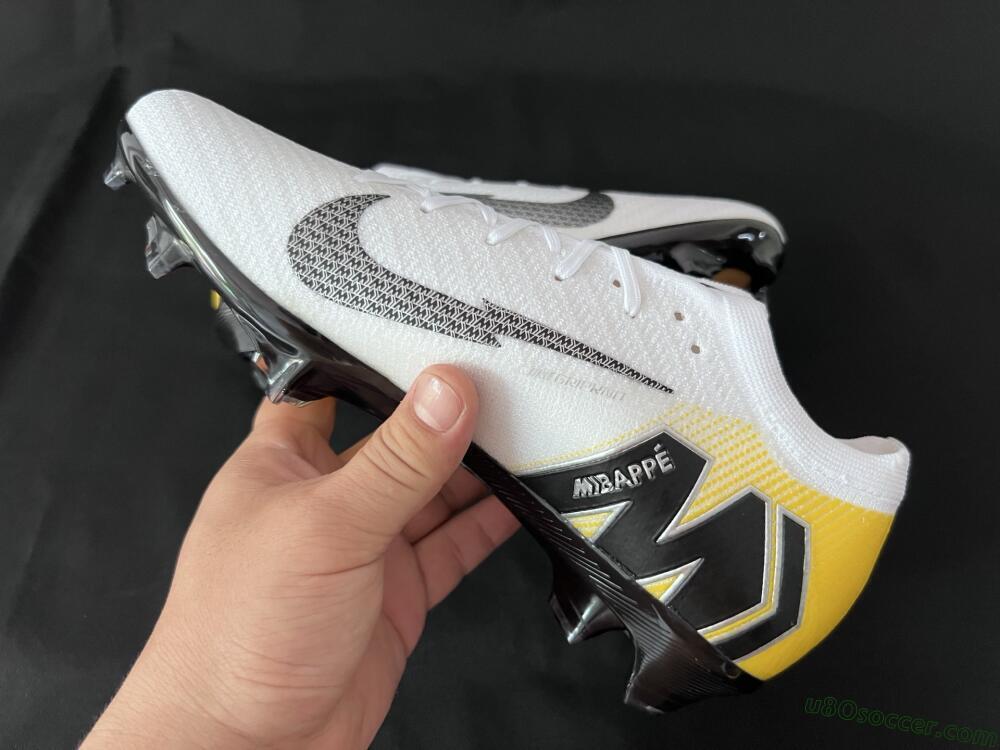 KM x Nike Air Zoom Mercurial Vapor 16 Elite FG Firm Ground Soccer Cleats - White/Black/Yellow