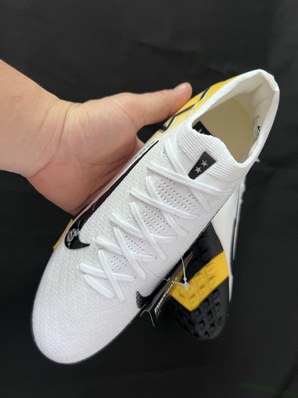 KM x Nike Air Zoom Mercurial Vapor 16 Elite TF Artificial Turf Soccer Shoes - White/Black/Yellow