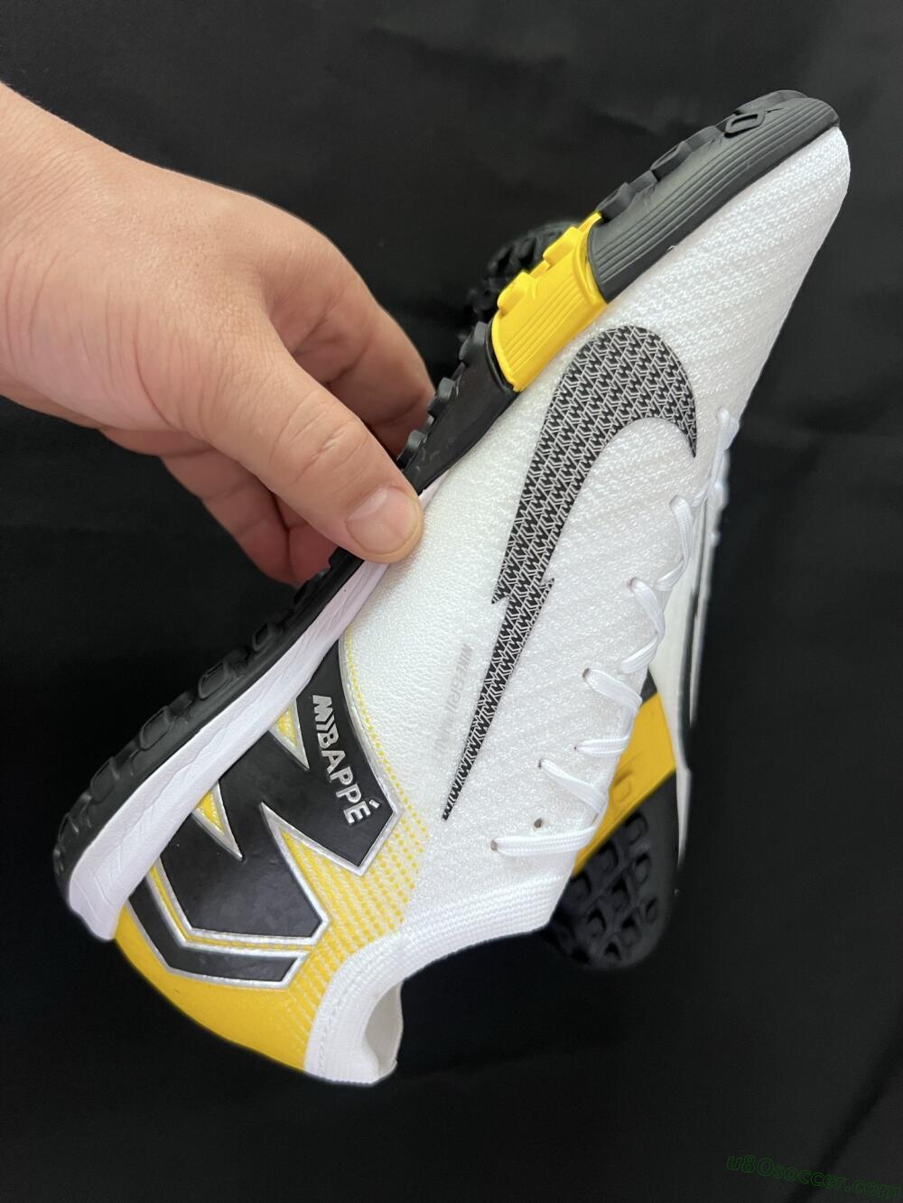 KM x Nike Air Zoom Mercurial Vapor 16 Elite TF Artificial Turf Soccer Shoes - White/Black/Yellow