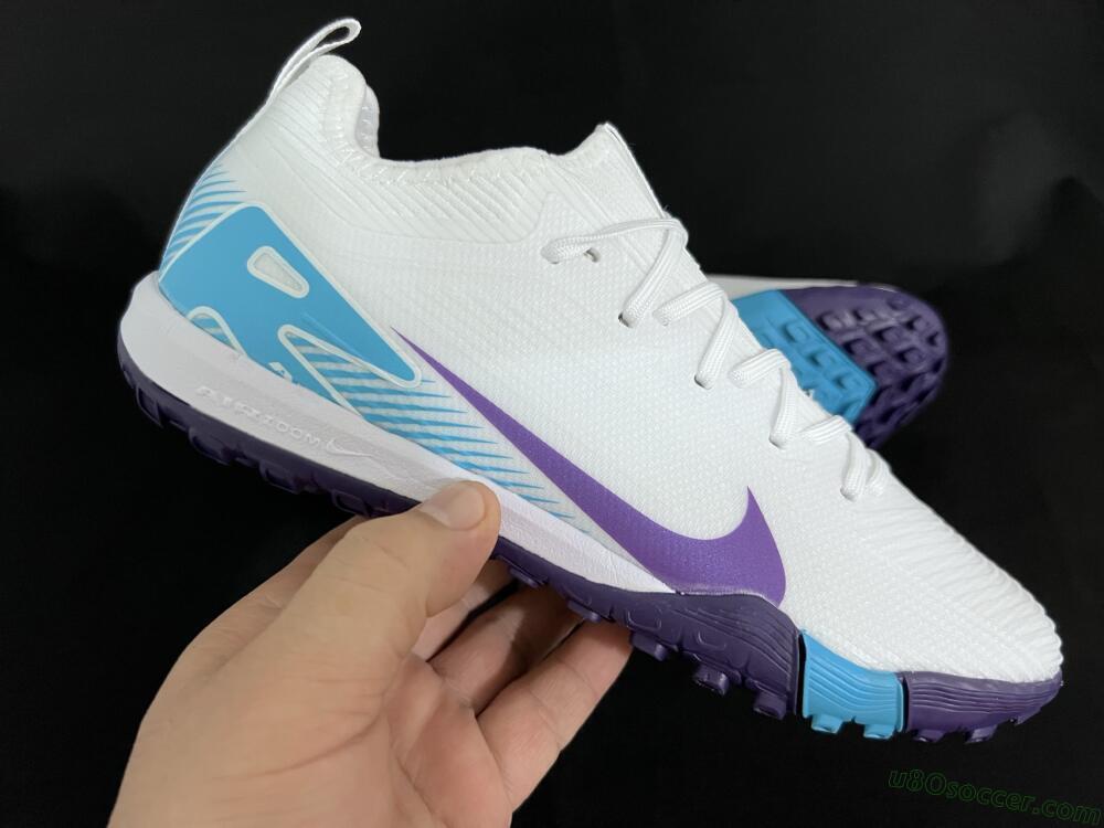 Nike Air Zoom Mercurial Vapor 16 Pro TF Artificial Turf Soccer Shoes - White/Purple/Jade