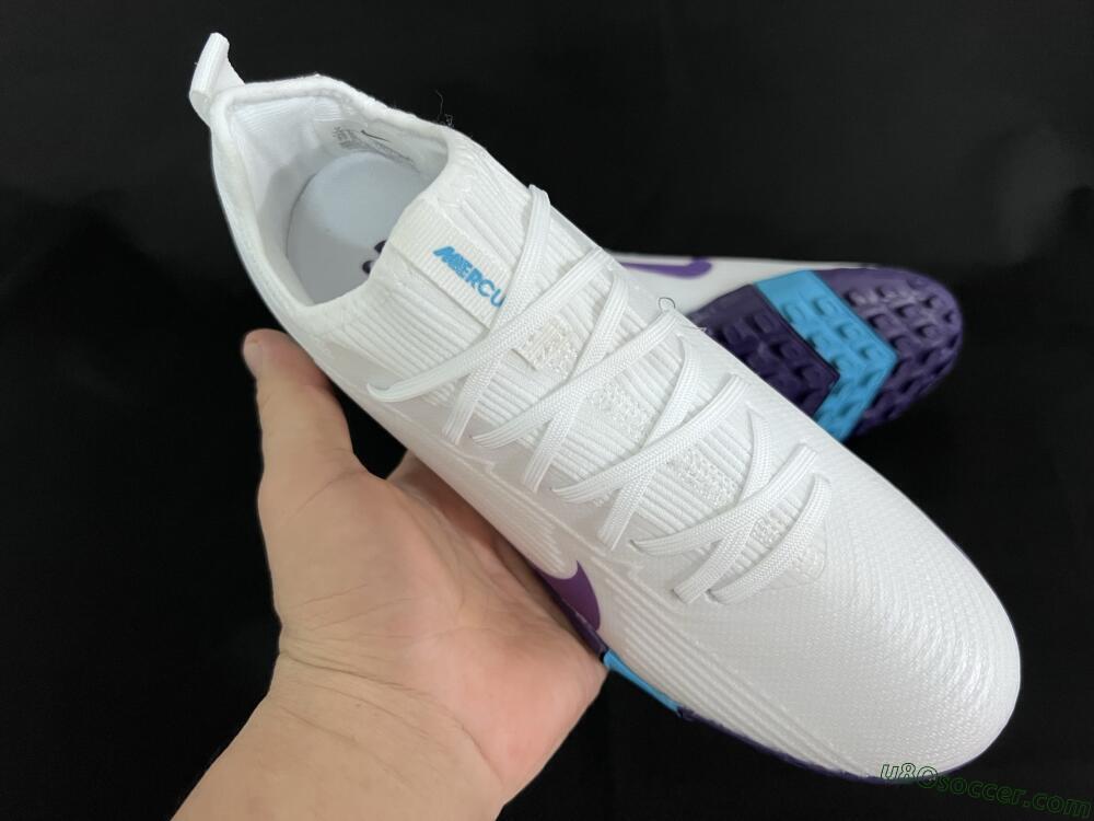 Nike Air Zoom Mercurial Vapor 16 Pro TF Artificial Turf Soccer Shoes - White/Purple/Jade
