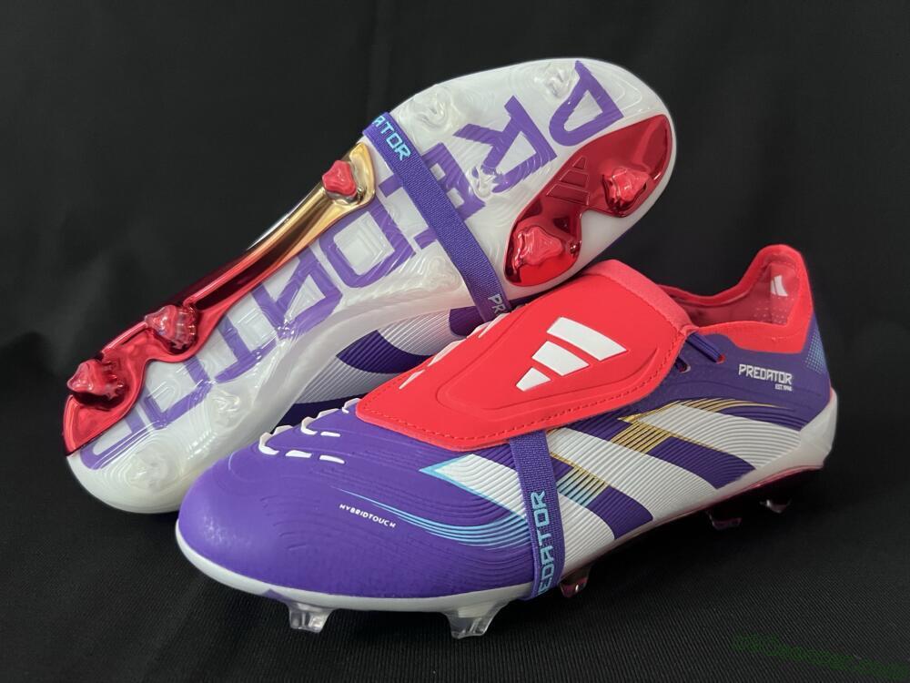 Adidas Predator 25 Elite Foldover Tongue FG Firm Ground Soccer Cleats - Blue/White/Red