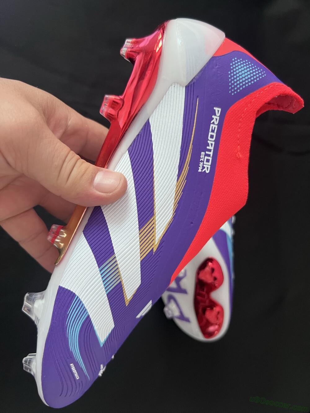 Adidas Predator 25 Elite Laceless FG Firm Ground Soccer Cleats - Blue/White/Red