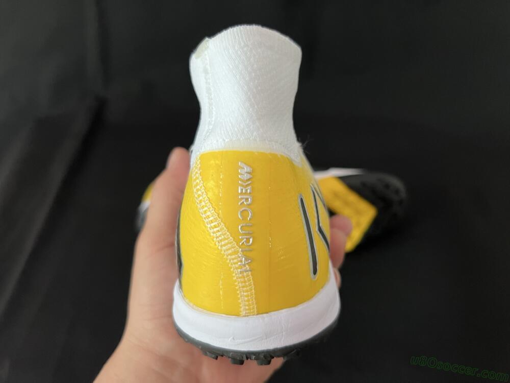 KM x Nike Air Zoom Mercurial Superfly 10 Elite TF Artificial Turf Soccer Shoes - White/Black/Yellow