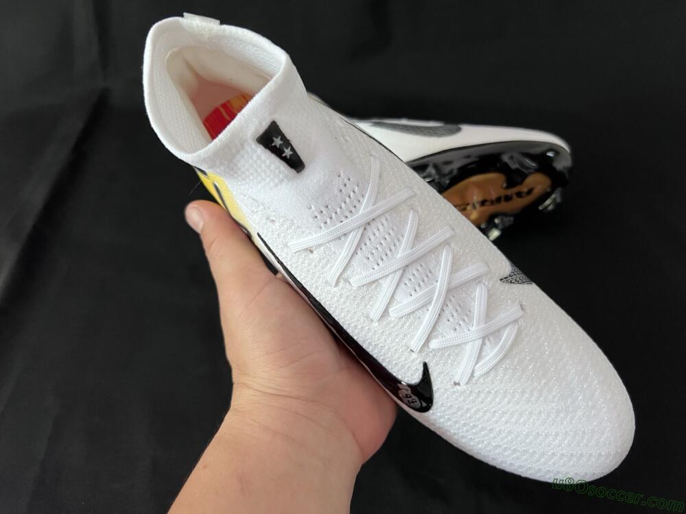 KM x Nike Air Zoom Mercurial Superfly 10 Elite FG Firm Ground Soccer Cleats - White/Black/Yellow