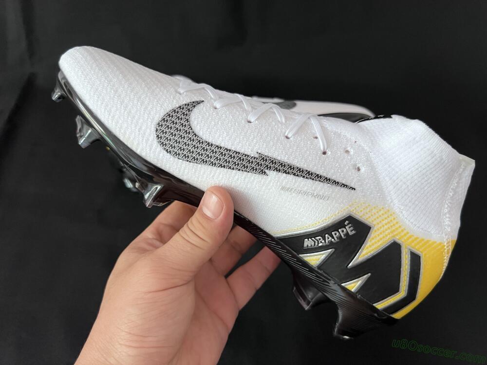 KM x Nike Air Zoom Mercurial Superfly 10 Elite FG Firm Ground Soccer Cleats - White/Black/Yellow