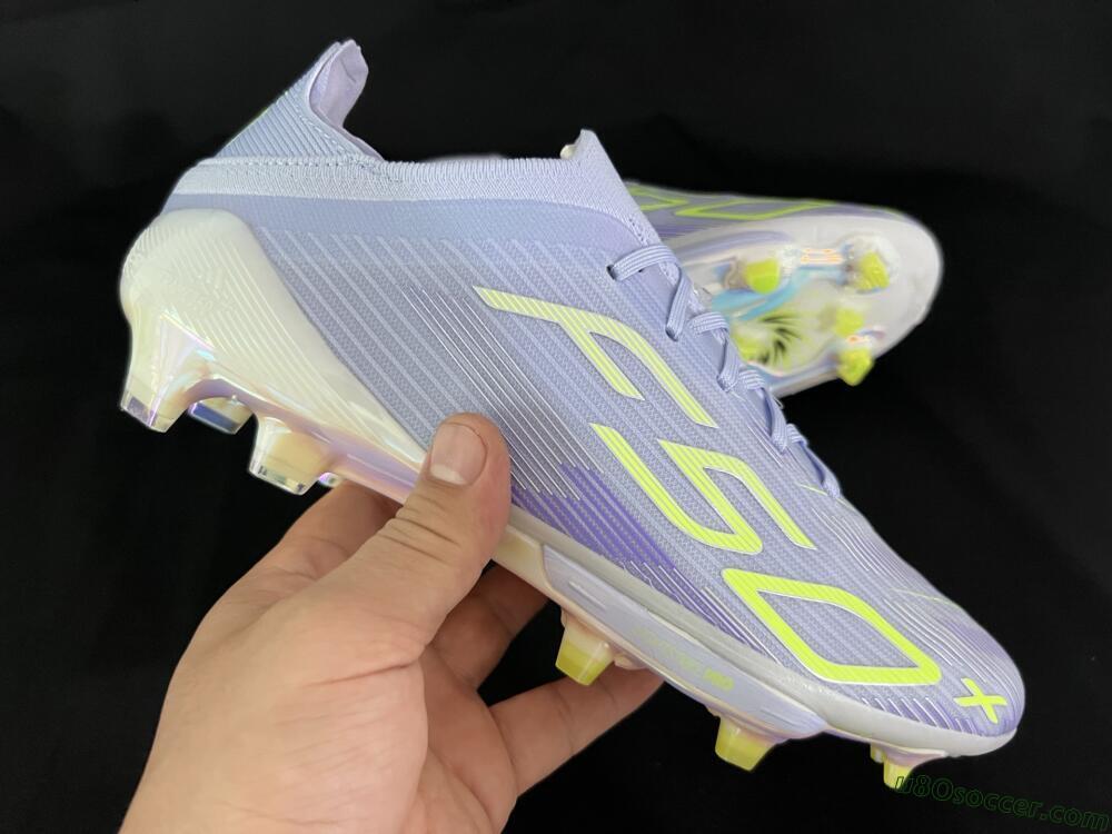 Adidas F50+ Elite Lightstrike Pro FG Firm Ground Soccer Cleats - Purple/Yellow/White