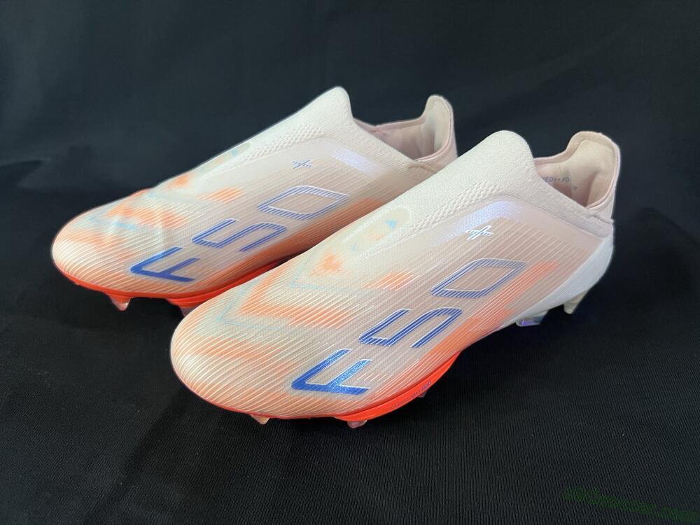Adidas F50+ Elite Lightstrike Pro Laceless FG Firm Ground Soccer Cleats - Pink/Orange/White