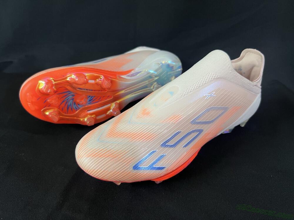 Adidas F50+ Elite Lightstrike Pro Laceless FG Firm Ground Soccer Cleats - Pink/Orange/White