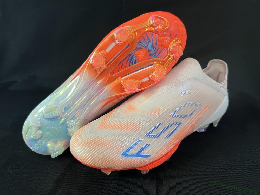 Adidas F50+ Elite Lightstrike Pro Laceless FG Firm Ground Soccer Cleats - Pink/Orange/White