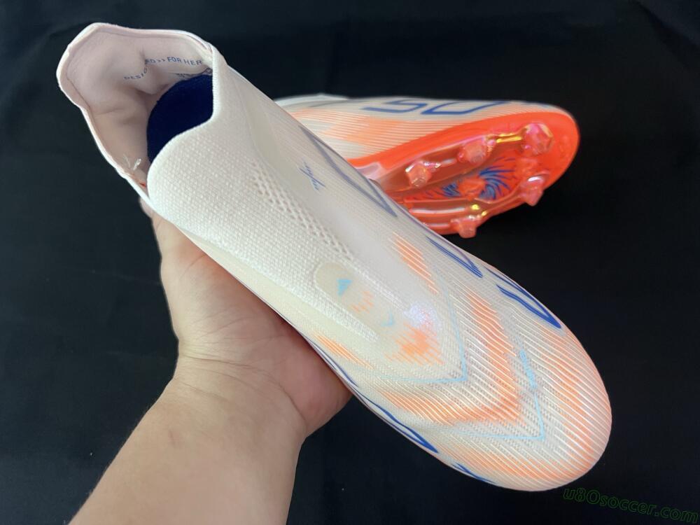 Adidas F50+ Elite Lightstrike Pro Laceless FG Firm Ground Soccer Cleats - Pink/Orange/White