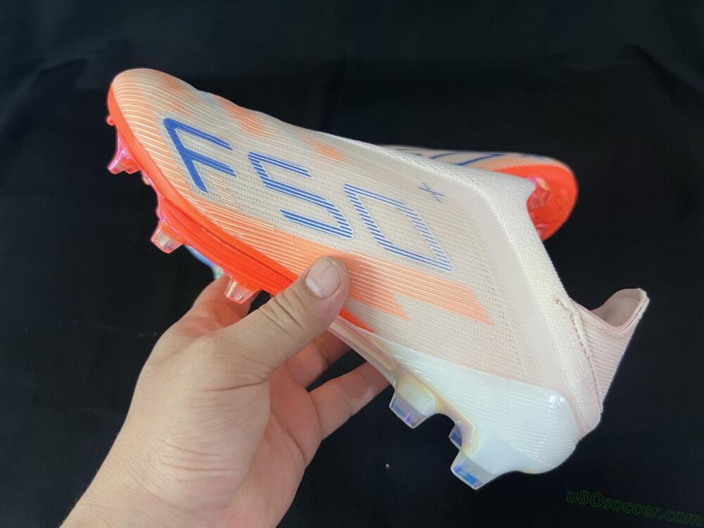 Adidas F50+ Elite Lightstrike Pro Laceless FG Firm Ground Soccer Cleats - Pink/Orange/White