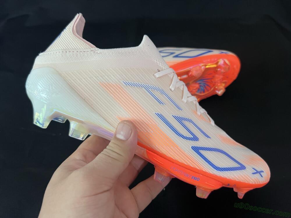 Adidas F50+ Lightstrike Pro Laceless FG Firm Ground Soccer Cleats - Red/Blue/White