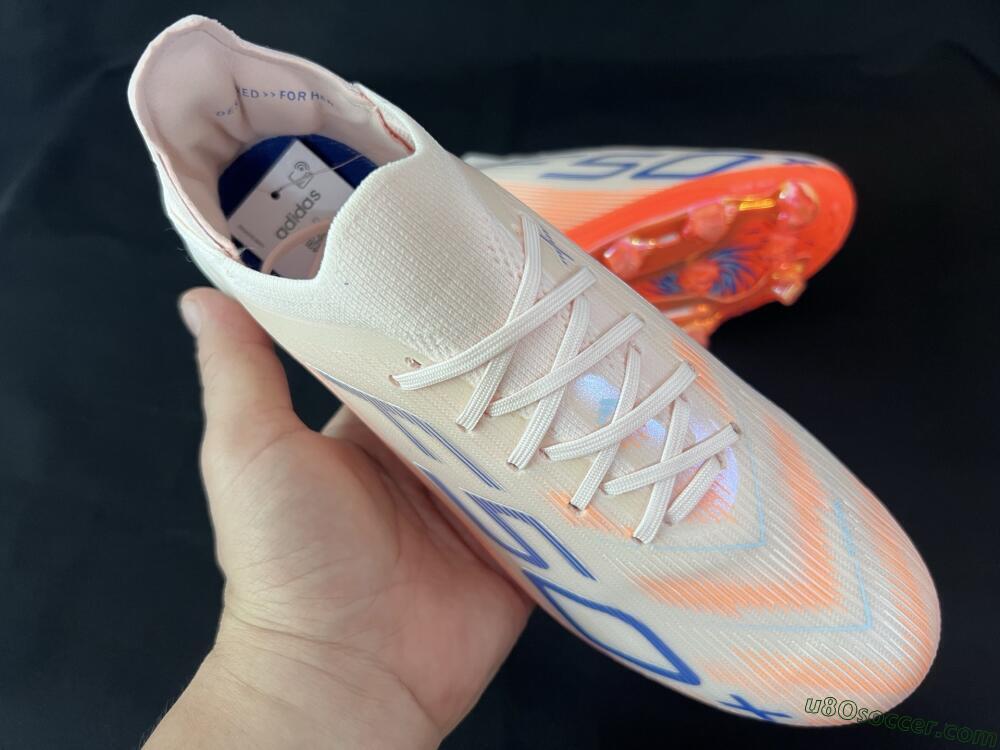 Adidas F50+ Lightstrike Pro Laceless FG Firm Ground Soccer Cleats - Red/Blue/White
