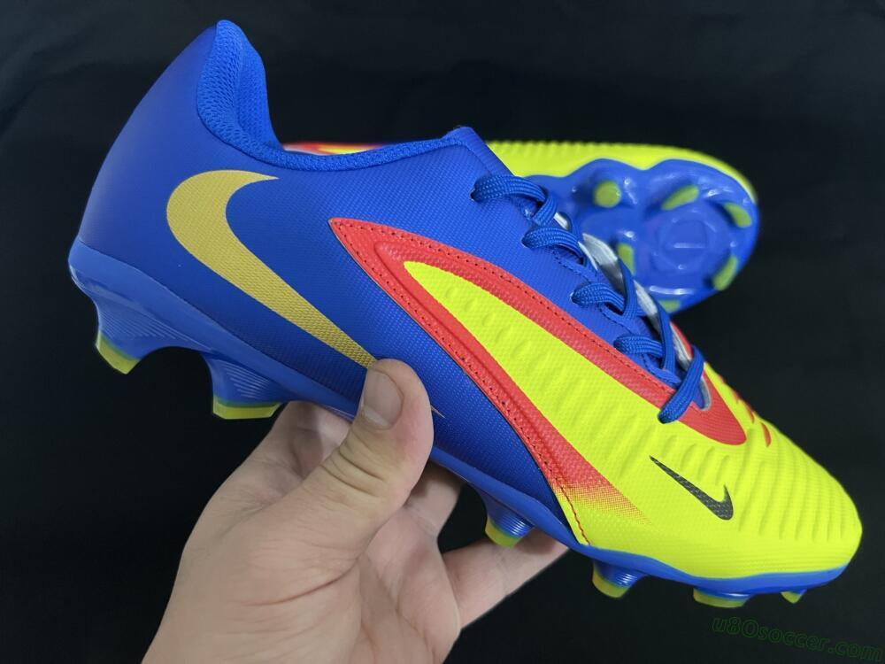 Nike Phantom 6 Elite Low FG Firm Ground Soccer Cleats - Yellow/Blue/Gold