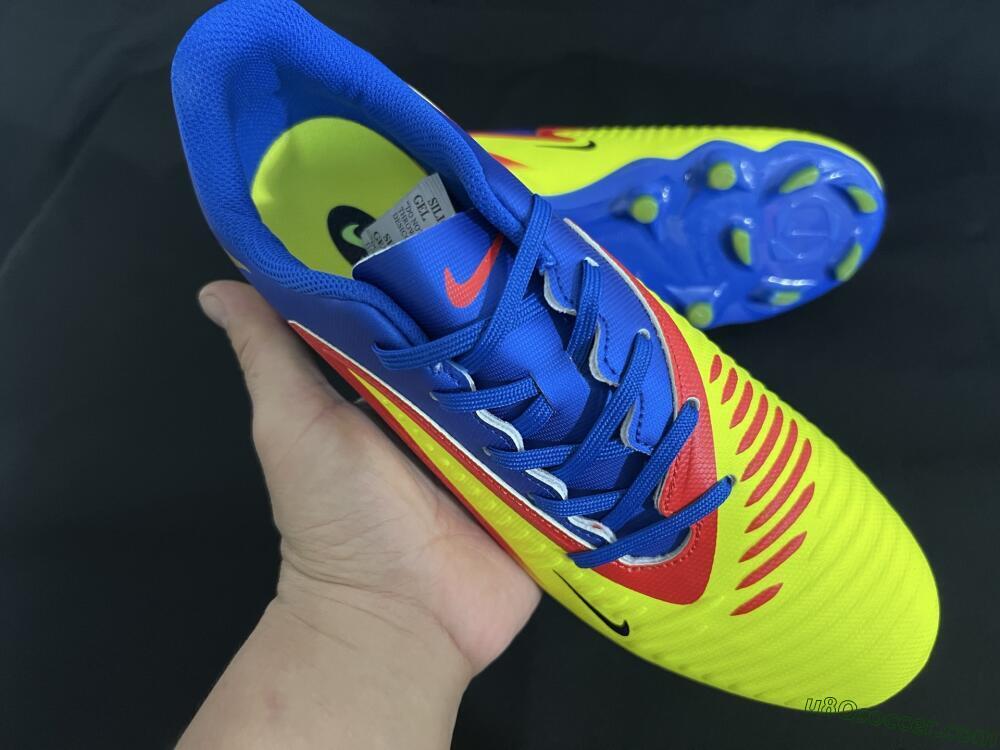Nike Phantom 6 Elite Low FG Firm Ground Soccer Cleats - Yellow/Blue/Gold