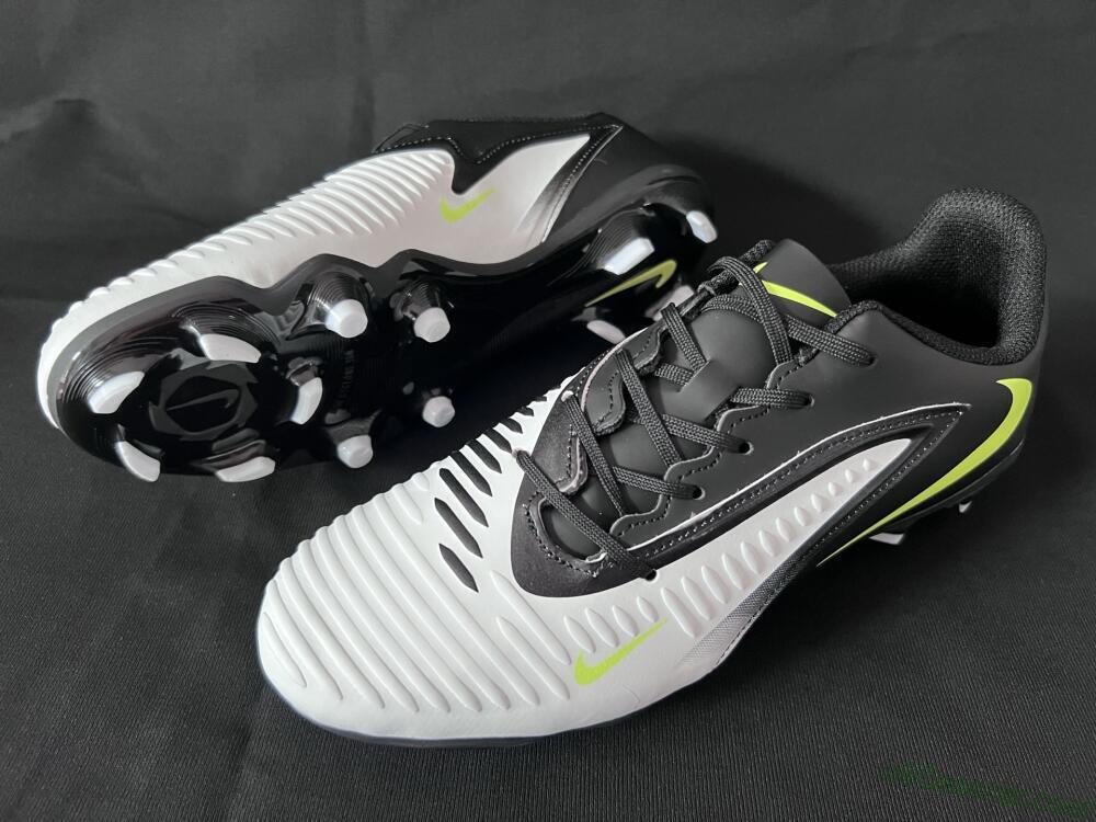 Nike Phantom 6 Elite Low FG Firm Ground Soccer Cleats - White/Black/Yellow