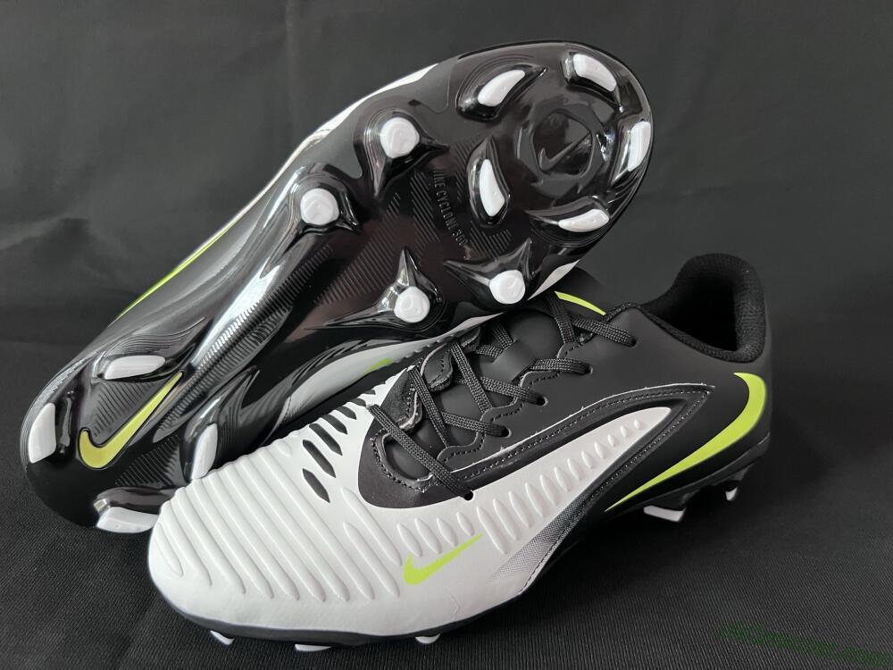 Nike Phantom 6 Elite Low FG Firm Ground Soccer Cleats - White/Black/Yellow