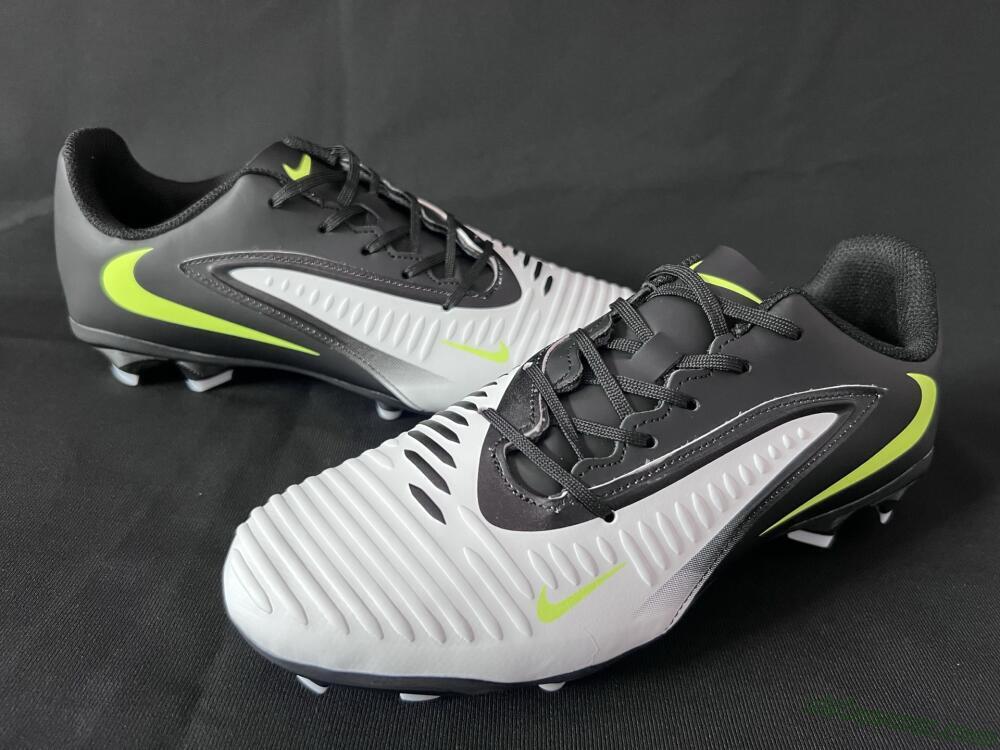 Nike Phantom 6 Elite Low FG Firm Ground Soccer Cleats - White/Black/Yellow