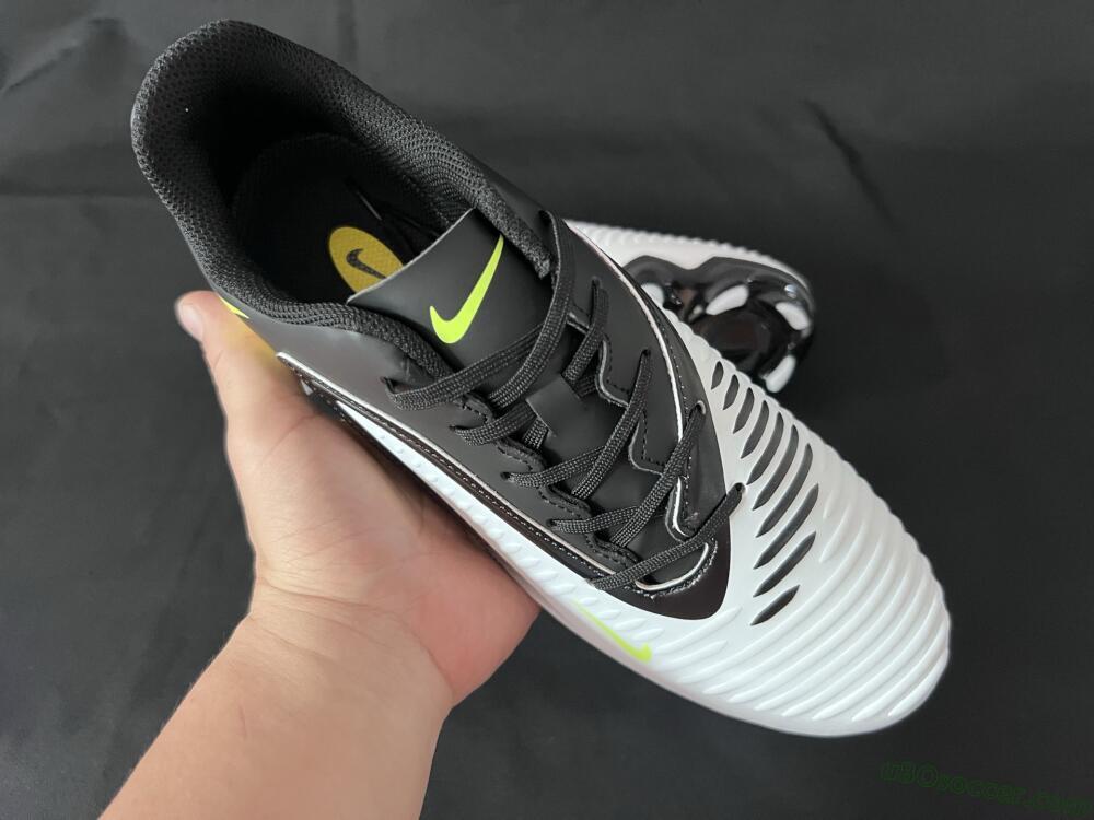Nike Phantom 6 Elite Low FG Firm Ground Soccer Cleats - White/Black/Yellow