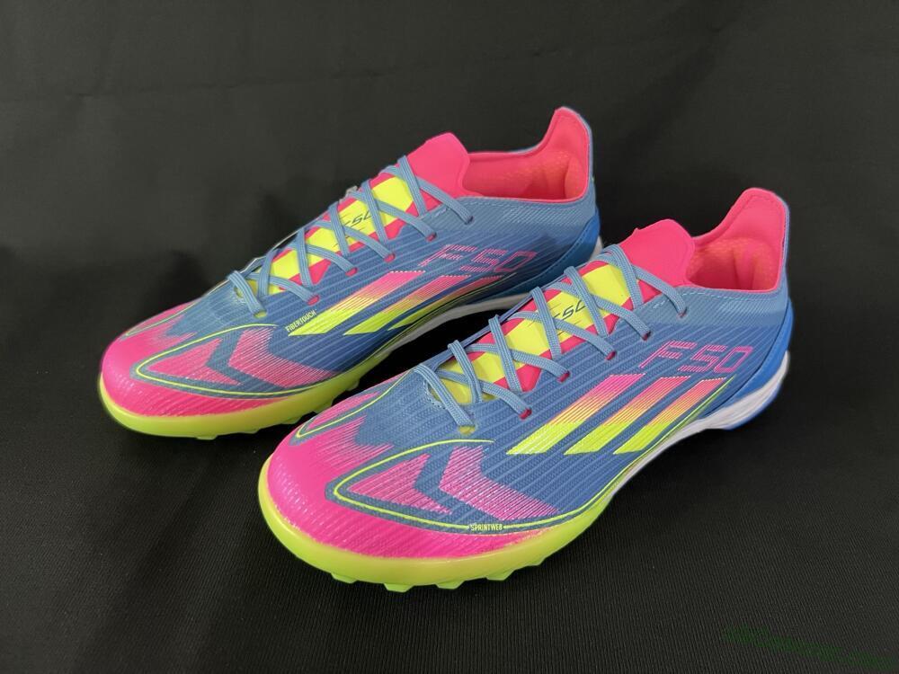 Adidas F50 Elite TF Artificial Turf Soccer Shoes - Blue/Pink/Yellow
