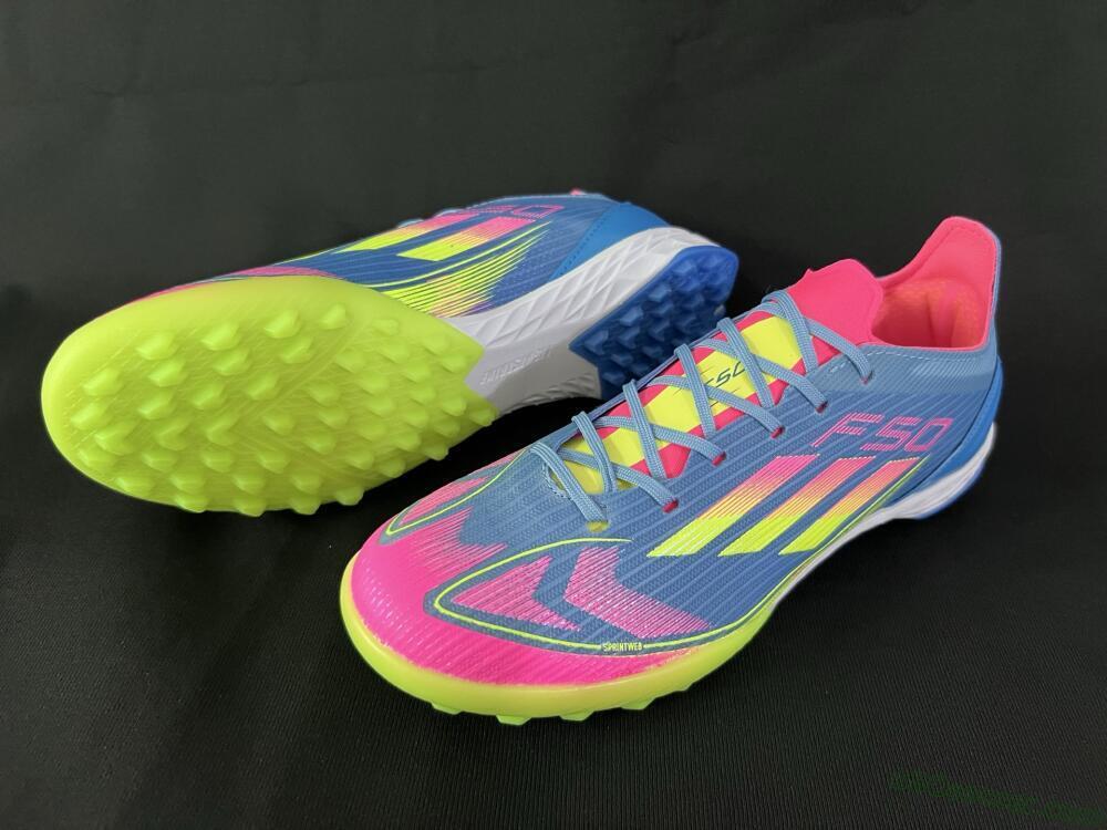 Adidas F50 Elite TF Artificial Turf Soccer Shoes - Blue/Pink/Yellow