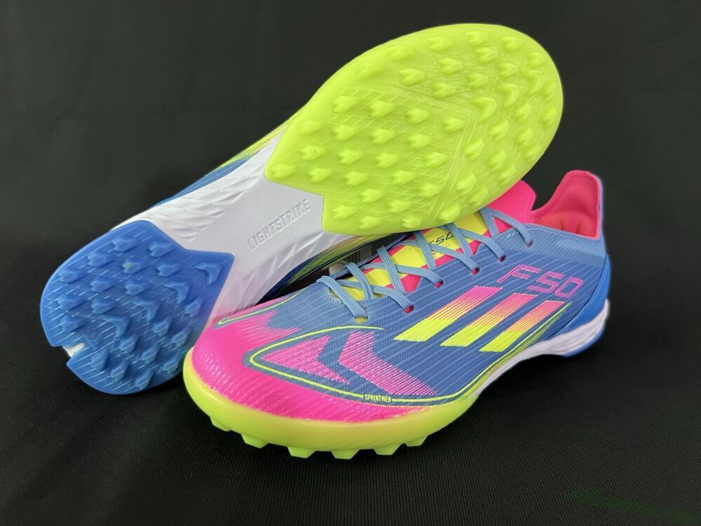 Adidas F50 Elite TF Artificial Turf Soccer Shoes - Blue/Pink/Yellow