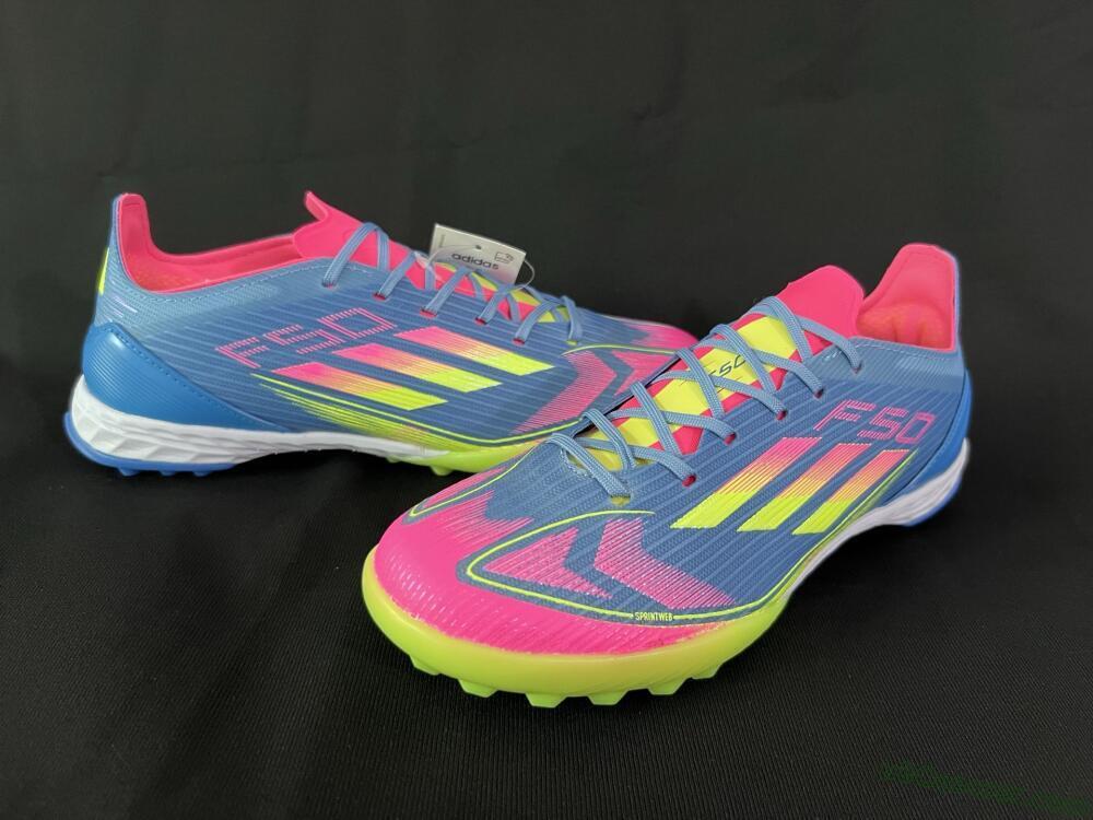 Adidas F50 Elite TF Artificial Turf Soccer Shoes - Blue/Pink/Yellow